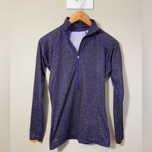 NIKE PRO Hyperwarm 1/2 Zip Pullover Women's Size M Purple Geometric Running
